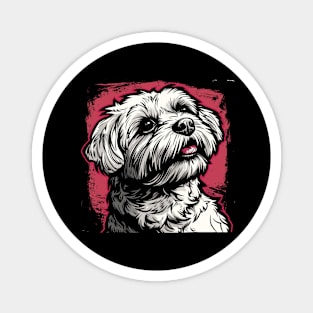 Retro Art Maltese Dog Lover Magnet